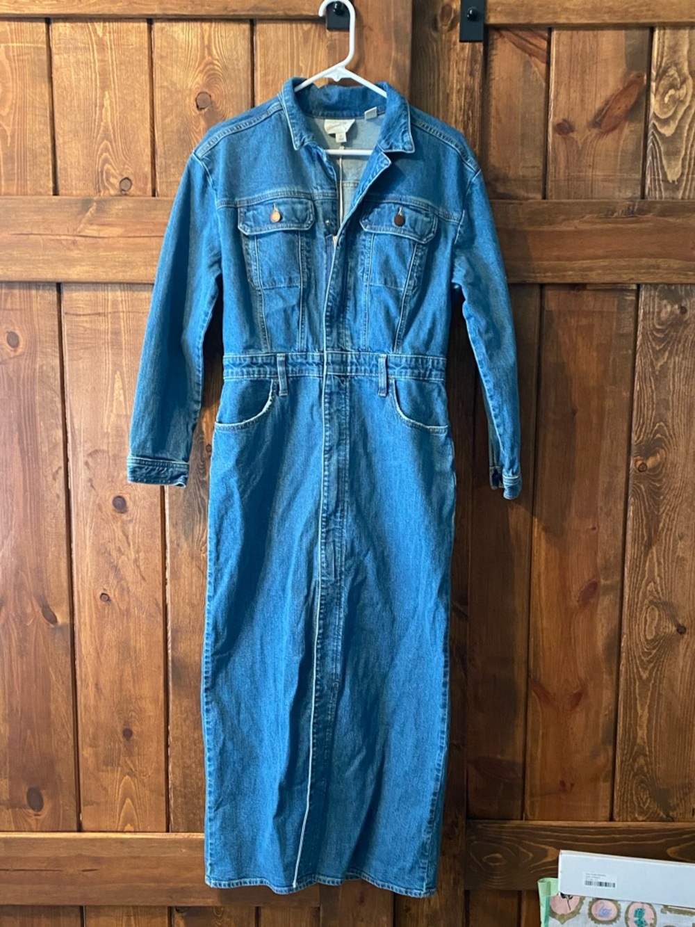 Universal Thread Blue Denim Long Sleeve Maxi Dress